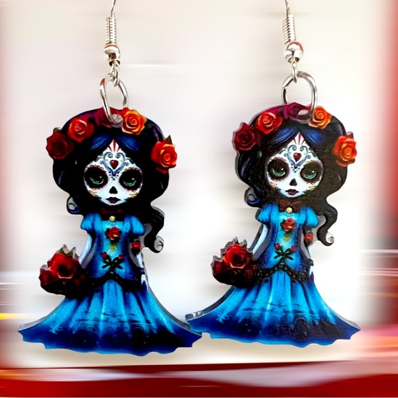Free w any Purchase Day of the dead 3d earrings 2 different pairs to choose from - Picture 4 of 4